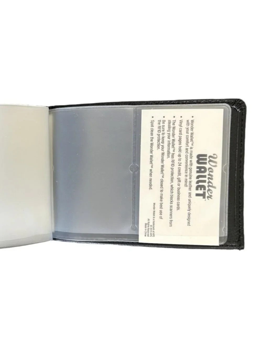Wonder Wallet Black Card Holder Men's Wallet Clear Sleeves Credit Business Cards